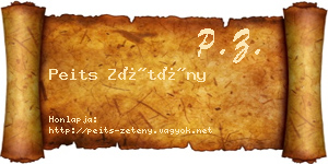 Peits Zétény névjegykártya
